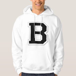 Spell it Out Initial Letter B Black Hoodie