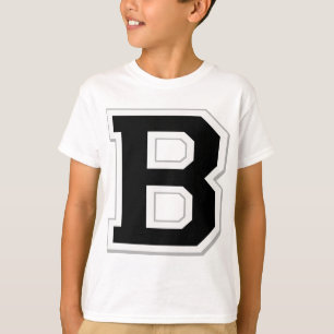 Spell it Out Initial Letter B Black Sweatshirt T-Shirt
