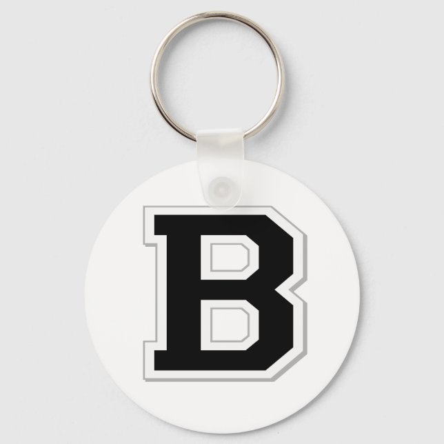 Spell it Out Initial Letter B in Black Key Chain (Front)