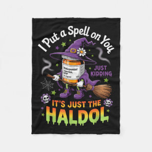 Spell Just Kidding Haldol Halloween Nurse Rn Icu Fleece Blanket