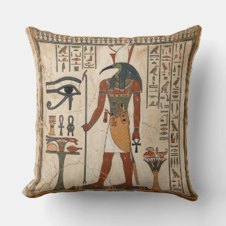 Spell of Djehuty: Thoth-Magus Ancient Egyptian Throw Pillow