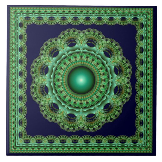Spellbinding fractal framed ornament tile (Front)