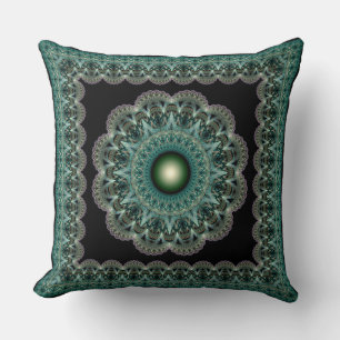 Spellbinding fractal glossy framed ornament throw pillow
