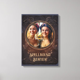 Spellbound besties - Witchy medieval memory gift Canvas Print