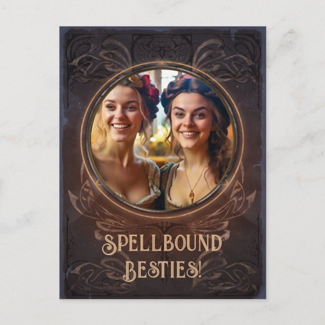 Spellbound besties - Witchy medieval memory gift  Postcard (Front)