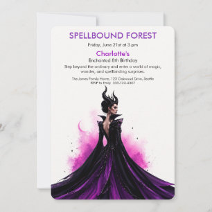 Spellbound Forest Dark Fairy Birthday Party Invitation