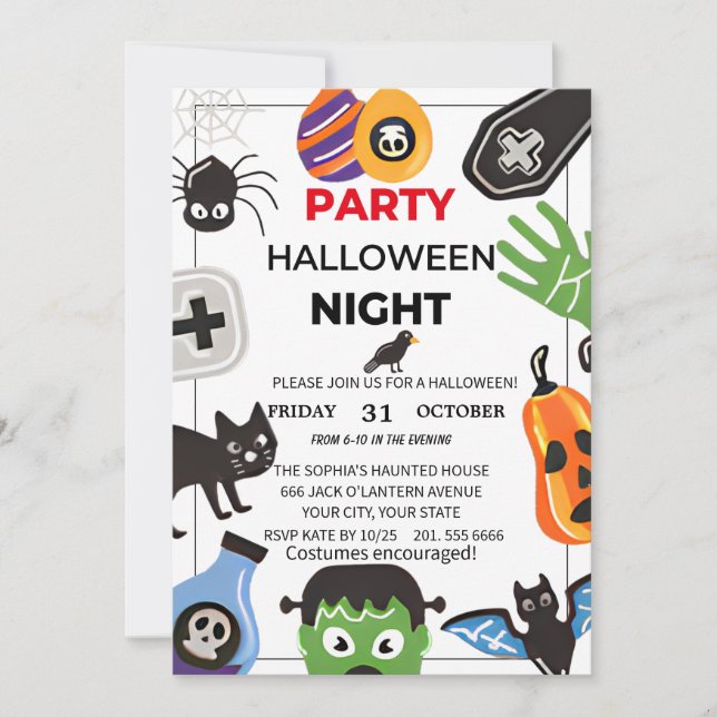 Spellbound Halloween Party Invitation (Front)