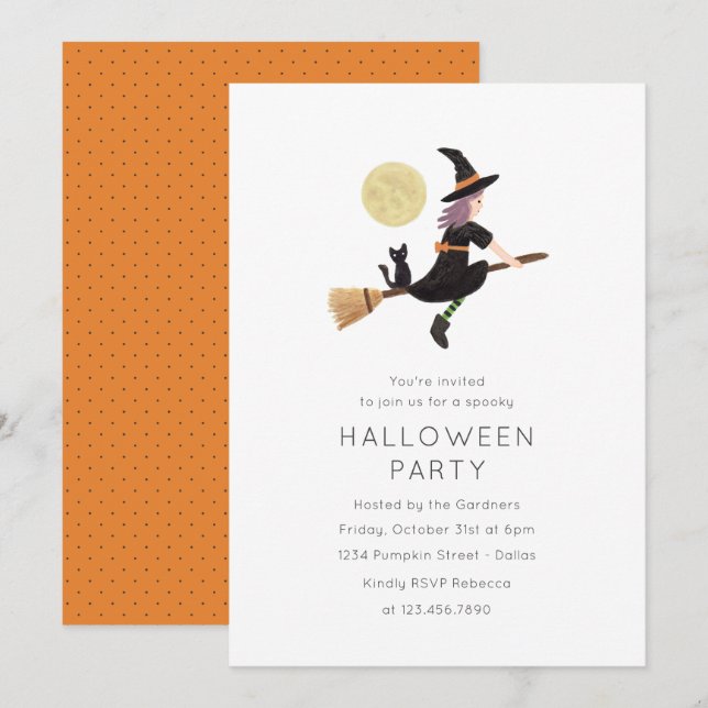 Spellbound Halloween Party Invitation (Front/Back)