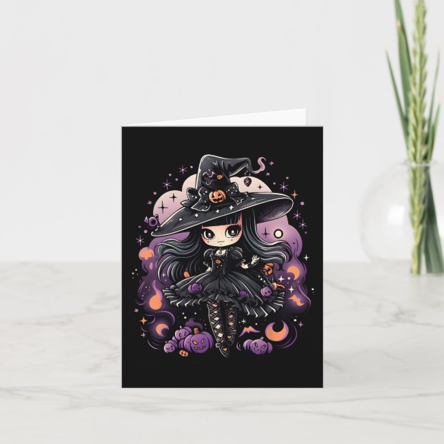 Spellbound Spirits Halloween Witch Art  Card (Front)