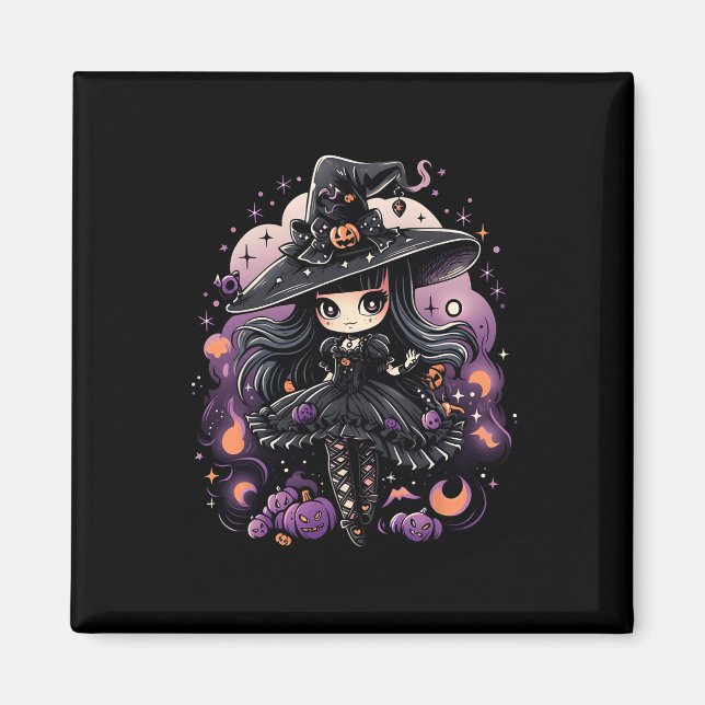 Spellbound Spirits Halloween Witch Art  Magnet (Front)