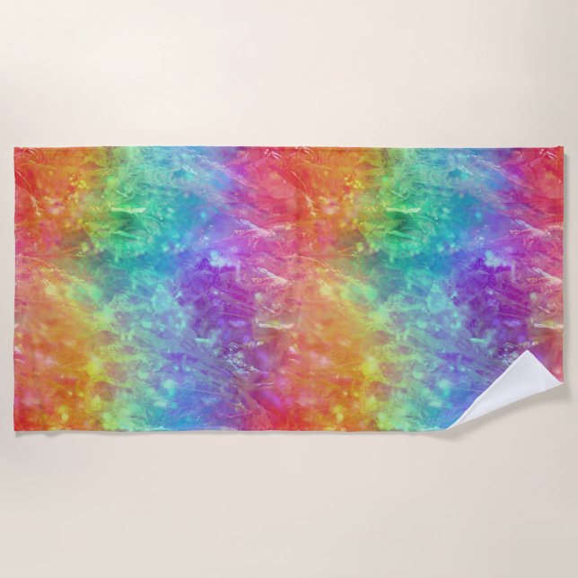 spellcaster - vivid rainbow prism ombre : beach towel (Front)