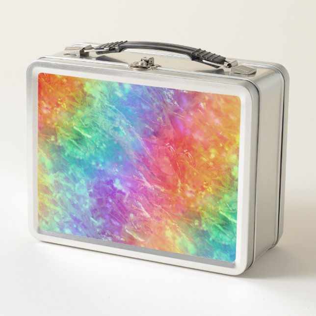 spellcaster - vivid rainbow prism ombre : metal lunch box (Front)