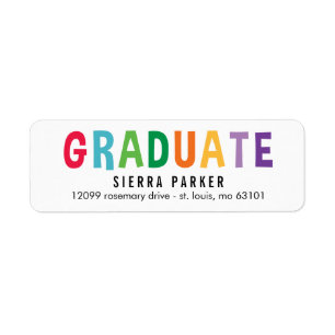 Spelled Out Fun Graduation Return Address Label
