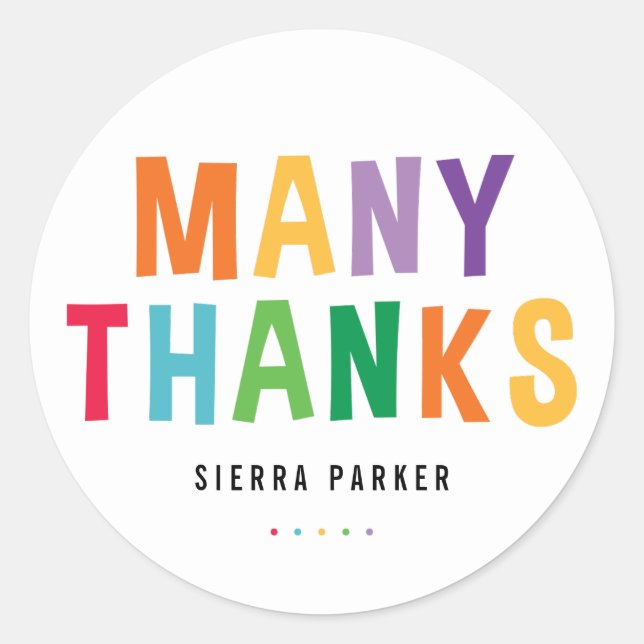 Spelled Out Fun Graduation Thank You Stickers (Front)