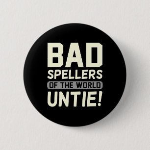 Spellers Of The World Untie Dyslexia Awareness Gra 2 Inch Round Button