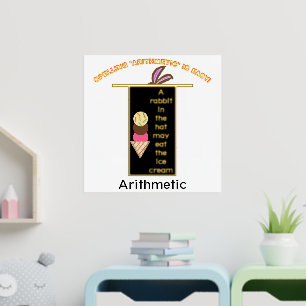 Spelling Arithmetic Magic Hat Rabbit Ears Foil Prints