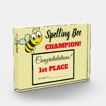Spelling Bee Award First Place Champion School