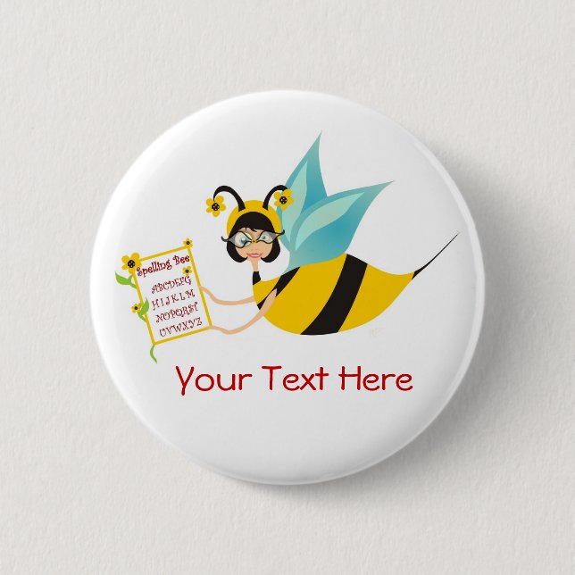 Spelling Bee Champ 2 Inch Round Button (Front)