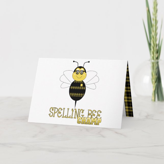 Spelling Bee Champ Greeting Card (Front)