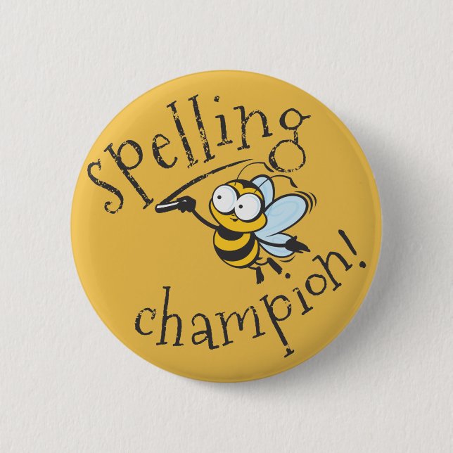 Spelling Bee Champion 2 Inch Round Button (Front)