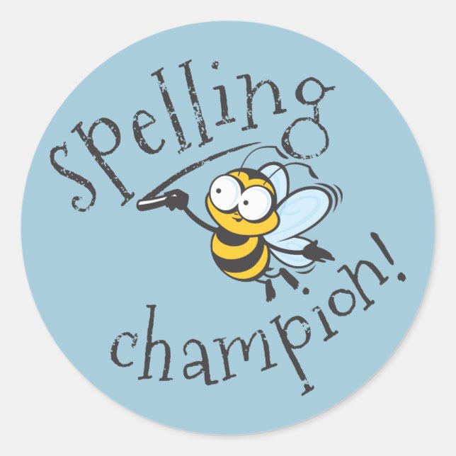 Spelling Bee Champion Classic Round Sticker (Front)