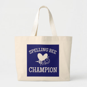 Spelling Bee Champion   Large Tote Bag