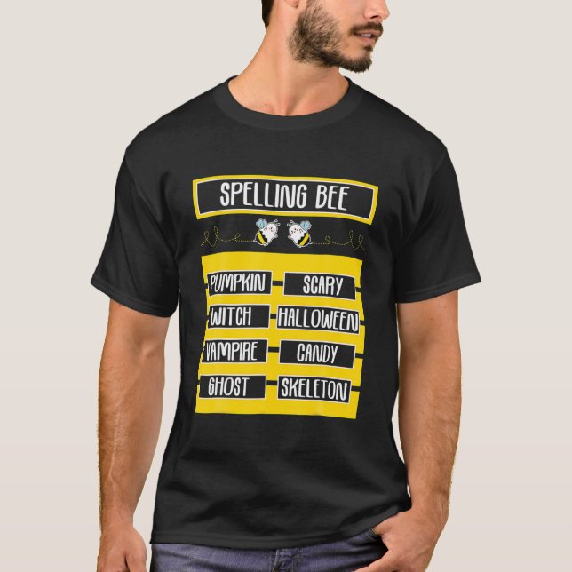 Spelling Bee Pun Halloween Costume For Teachers T-Shirt (Front)