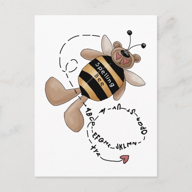 Spelling Bee Tshirts and Gifts Postcard (Front)