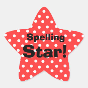 Spelling Star customizable subject stickers