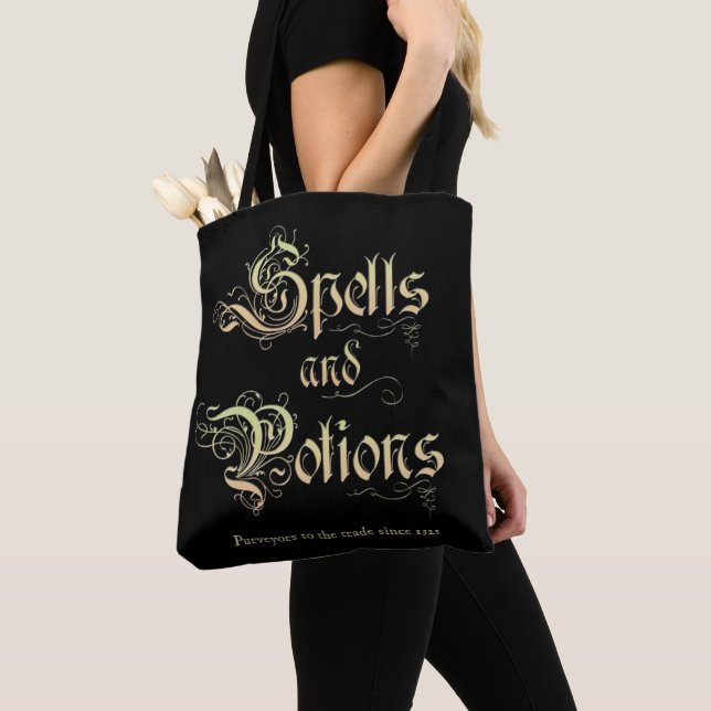 Spells and Potions Tote Bag (Close Up)