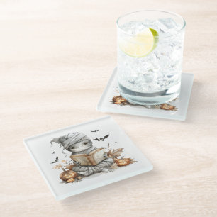 Spells & Stories – Mummy in the Pumpkin Patch Glass Coaster