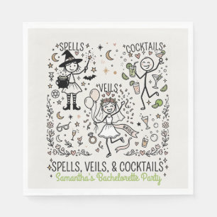 Spells, Veils, and Cocktails Bachelorette Party  Napkin