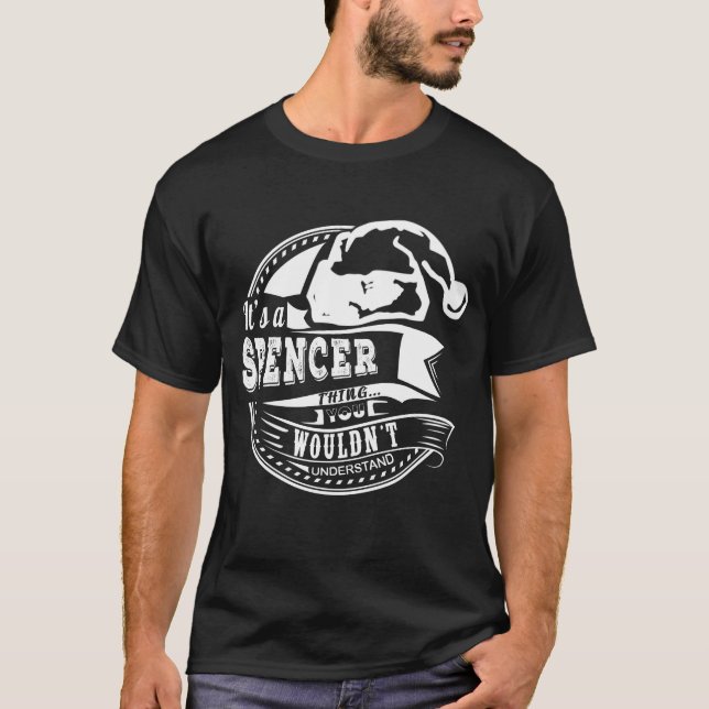 Spencer- Hat Xmas Personalized Name T-Shirt (Front)
