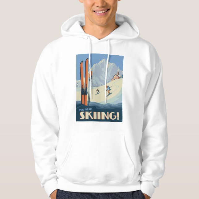 Spend the Day Skiing Vintage Hoodie (Front)