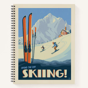 Spend the Day Skiing Vintage Notebook