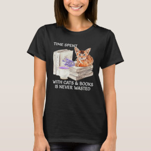 Spend Time With Books And Orange Cat Nerd Kitten B T-Shirt