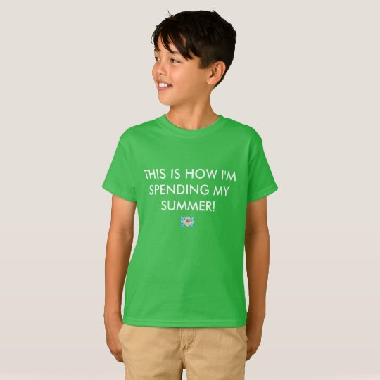 SPENDING MY SUMMER SWIMMING GREEN T-SHIRT TAGLESS