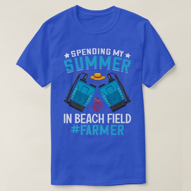 Spending Summer In Beach Field Funny Farming Farme T-Shirt (Design Front)