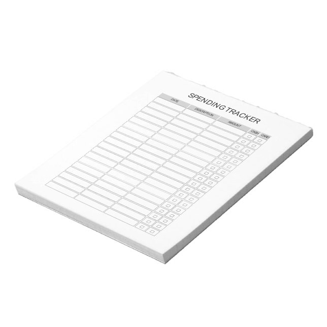 Spending Tracker Notepad (Rotated)