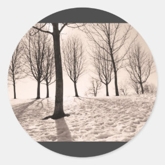 spending winter classic round sticker