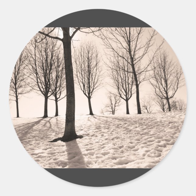 spending winter classic round sticker (Front)
