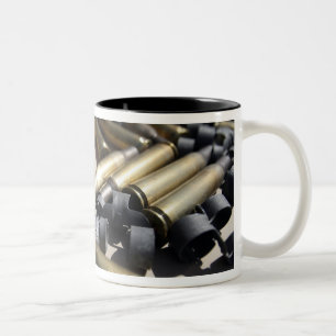 Spent brass and disintegrated links Two-Tone coffee mug