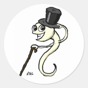 Sperm in a Top Hat Stickers