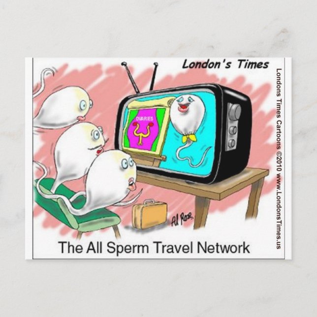 Sperm Travel Network Funny Cards Tees & Gifts (Front)
