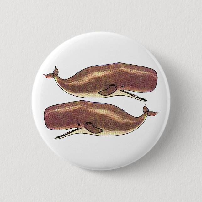 Sperm Whale 2 Inch Round Button (Front)