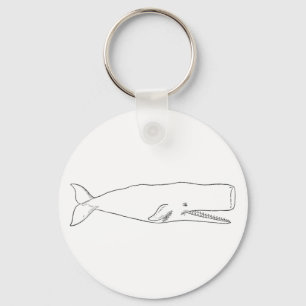 Sperm Whale Illustration (line art) Keychain