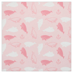 Sperm Whale Pattern (Pink) Fabric