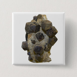 Spessartite in Matrix 2 Inch Square Button
