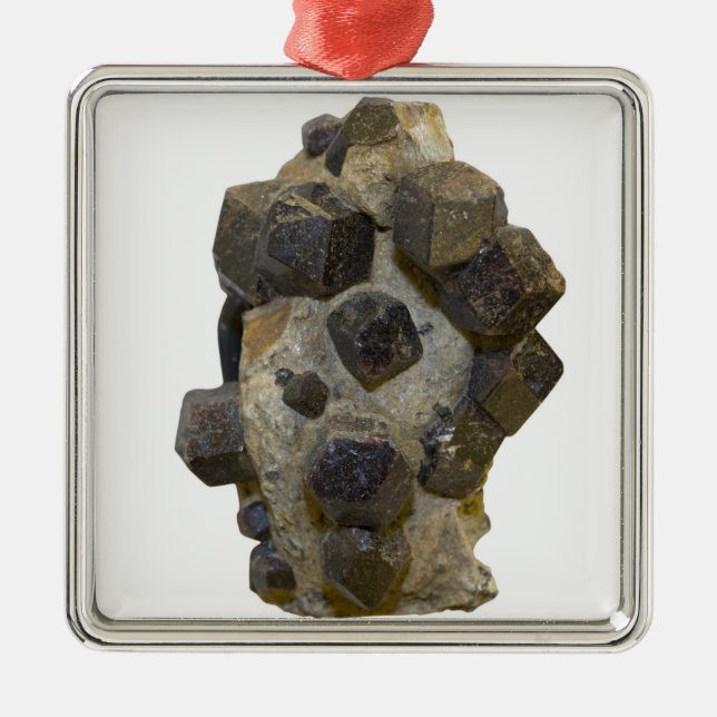 Spessartite in Matrix Metal Ornament (Front)