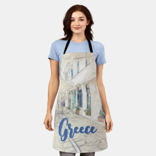 Spetses traditionally Greek streets, Greece Apron